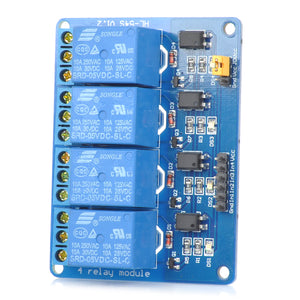 LSON 5V 4-CH Relay Optocoupler Isolation Control Module - Deep Blue