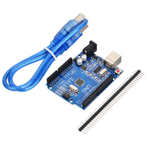Development Board w/ Data Cable for Arduino UNO R3 - Deep Blue (52cm)