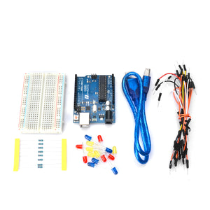 UNO R3 Development Board Kit w/ Breadboard / Resistors / LED (Works with Arduino Official Boards)