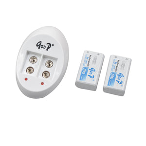 GOOD GD-840 Automatic Battery Charger w/ 6F22 9V 300mAh Batteries - White