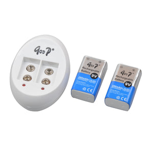 GOOD GD-840 Automatic Battery Charger w/6F22 9V 280mAh Batteries-White