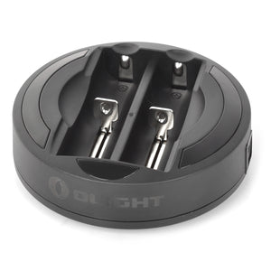 OLIGHT OMNI-DOK 2-Slot 14500 / 18650 / 16340 / NiMH AA / AAA Battery Charger (UK-Plug / 143cm)