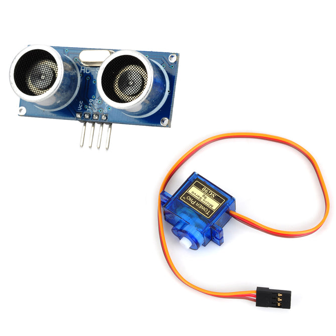 KY22 FR4 Micro Servo + Ultrasonic Sensor Module Set - Deep Blue