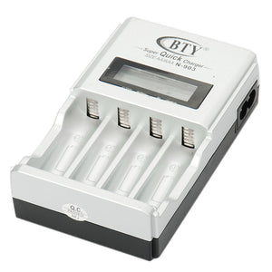 4 x AA/AAA Battery Wall Charger with 1.4" LCD Display (100~240V AC)