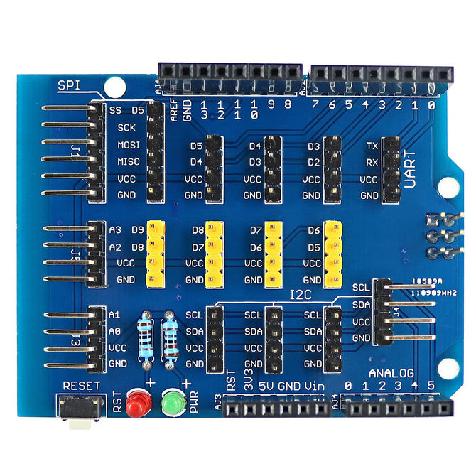 Expansion Board Base Shield / Sensor Shield for Arduino - Blue + Black + Yellow