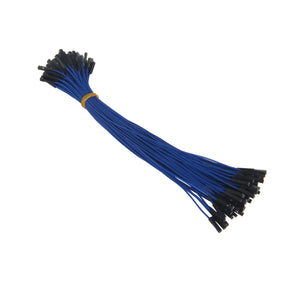 1-Pin Female to Female DuPont Wire Connector Cables for Arduino - Blue (20cm / 100 PCS)