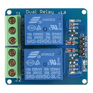 2 Channel 5V Dual Relay Module for Arduino High Level Trigger (Works with Official Arduino Boards)