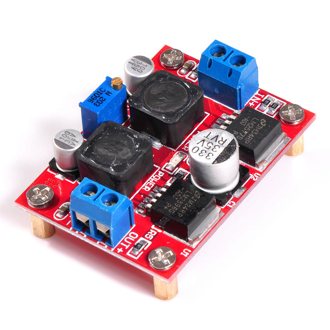 DC-DC Buck-Boost Module for Solar Battery Board - Red (LM2577S+LM2596S)