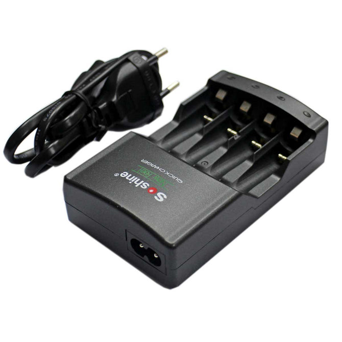 Soshine SC-U1(V2) AA / AAA Battery Charger w/ EU Plug Cable - Black