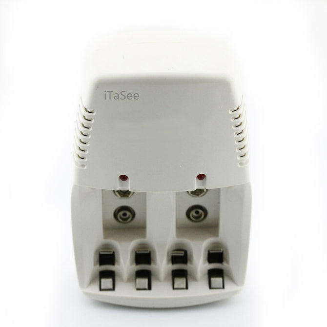 iTaSee SE-2011 Universal US Plugs 4-AA / AAA 9V NiCd / Ni-MH Battery Charger - White (110~220V)