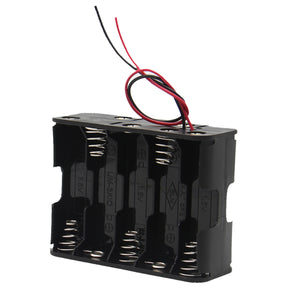 DIY 15V 10-Slot AA Battery Double Deck Holder Case / Box w/Leads-Black