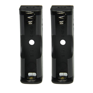 DIY 1.5V 1-Slot AA Battery Holder Cases w/ Pins - Black (2 PCS)