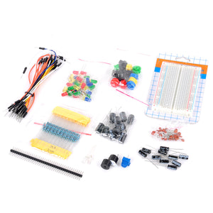 R-0002 Electronics Resistors + Capacitors + Switches + Bread Board Set for Arduino - Multicolored