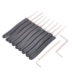 Manganese Steel Unlocking 9-Lock Pick + 2-Tool Set - Black + Silver