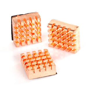 Pure Copper Heat Sinks for Raspberry Pi - Brown (3PCS)