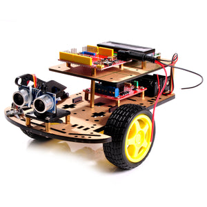 R0008 Multi-Function Ultrasonic Robot Car Kits for Arduino - Multicolored (The Third Generation)