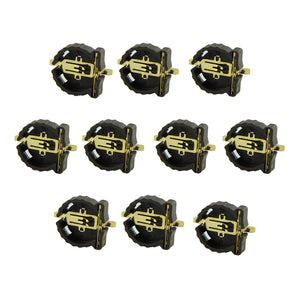 DIY 12.5mm 3V PPS Cell Button Battery Holders for CR1220 - Black (10 PCS)