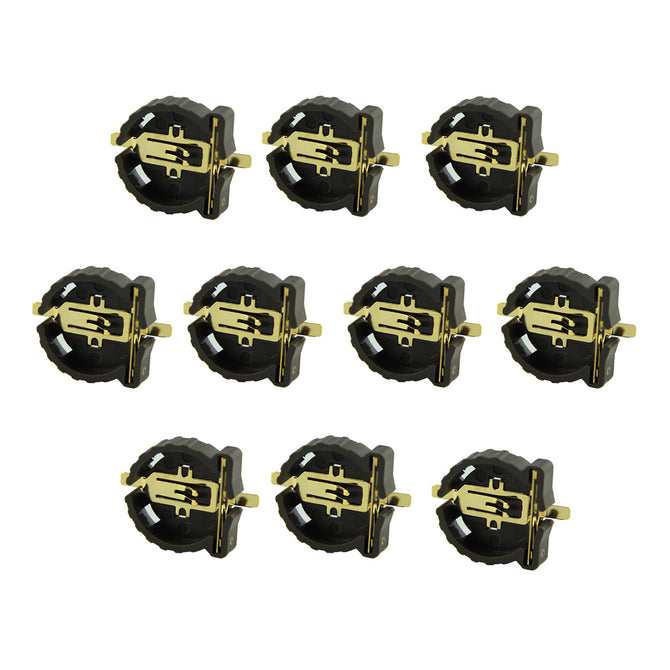 DIY 12.5mm 3V PPS Cell Button Battery Holders for CR1220 - Black (10 PCS)