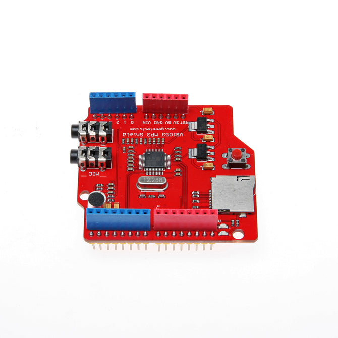 SoaringE E00312 VS1053 MP3 Shield Development Board w/ TF Card Slot / Ampllifier for Arduino - Red