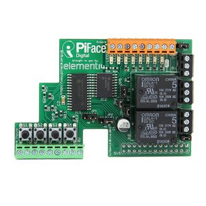 Element14 PI Face Digital I/O Expansion Board for Raspberry Pi - Green