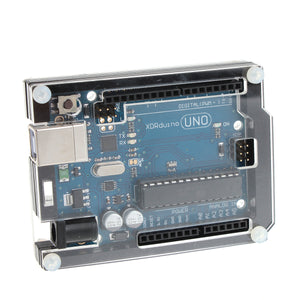YuanBoTong Protective 6-Layer Acrylic Case Enclosure Box for Arduino UNO R3 - Black