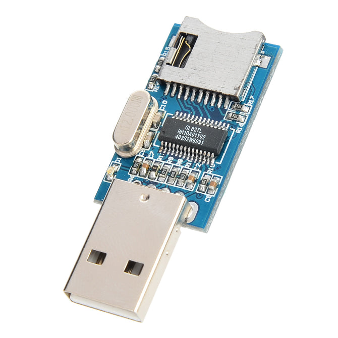 GL827 USB Port Mini SD Card Reader Board Module - Deep Blue