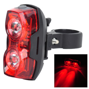 Bicycle 3-Mode Red LED Safety Warning Signal Taillight - Black + Red