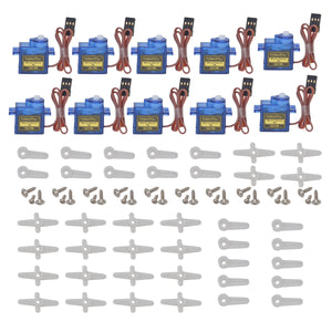 SG90 9g Servo Motors w/ Accessories for R/C Robot - Blue (10PCS)