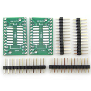 Dual-Side SOP24 / SSOP24 / TSSOP24 SMD to DIP Adapter Board with Gold-plated Pin Header (2 PCS)