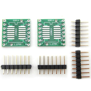 Dual-Sided SOP14/SSOP14/TSSOP14 SMD to DIP Adapter Board (2PCS)