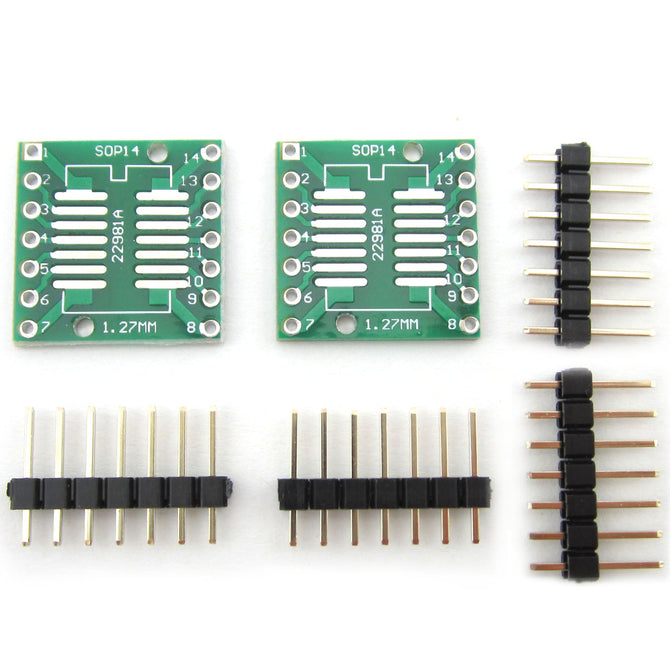 Dual-Sided SOP14/SSOP14/TSSOP14 SMD to DIP Adapter Board (2PCS)