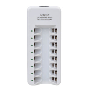 Sofirn J8 8 x AA / AAA Ni-MH / NiCd Batteries Charger w/ US Plugs Cable - White (AC 100~240V)