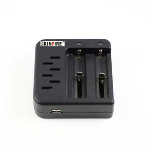 KINFIRE K-S3 Multifunction 2-Slot Battery Charger for 26650 / 22650 / 18650 / AA + More - Black