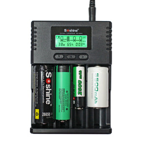 Soshine H4 1.5" LCD Charger for Li-ion, LiFePO4, 26650, 18650, AA