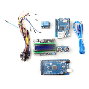 Learning Tools MEGA 2560 R3 Board + Relay + Breadboard Cable + Sensor Kit for Arduino - Deep Blue