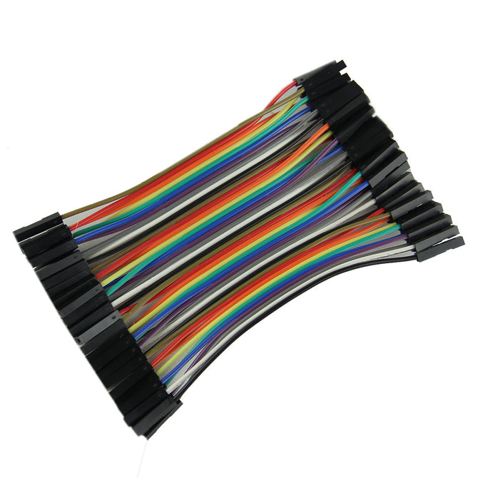 DIY F-F DuPont Breadboard Jumper Wires - Black+Multicolor (40PCS,10cm)