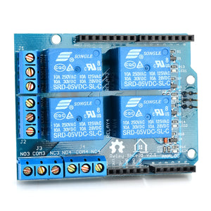 5V 4-Channel Relay Control Shield Module for Arduino - Deep Blue