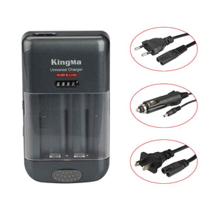 Kingma BM004C Universal Charger w/ US / EU Power Cable for GOPRO, Camera Camcorder, AA Battery