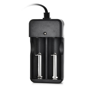 Universal 2-Slot 16340 Lithium Battery Charger - Black (US Plugs)