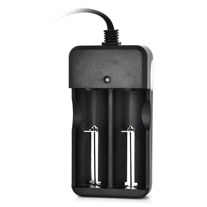 Universal 2-Slot 16340 Lithium Battery Charger - Black (US Plugs)