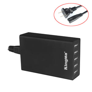 Kingma 40W 5-Port USB Charger for Gopro3 / 4, Hero 4 Session, IPHONE, Samsung - Black (US Plugs)