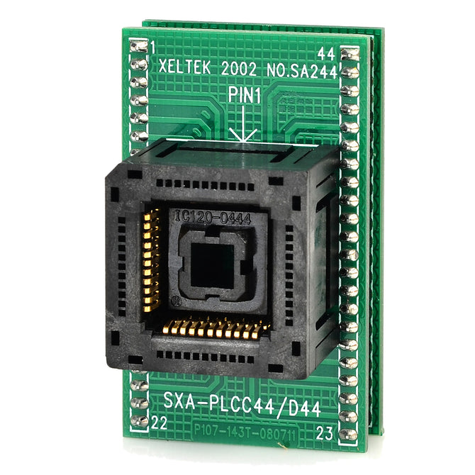 PLCC44 to DIP44 IC Test Socket - Black + Green