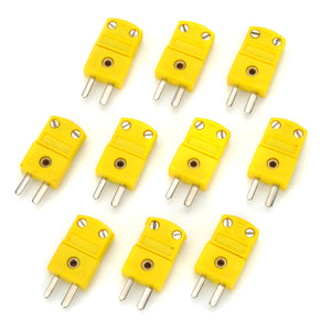 Thermocouple Type-K Temperature Sensor Connectors - Yellow + Silver (10 PCS)