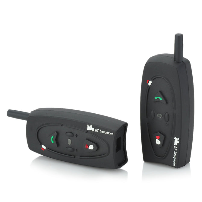 BT Interphone + Handsfree Bluetooth for Motorcycle - Black (2PCS)
