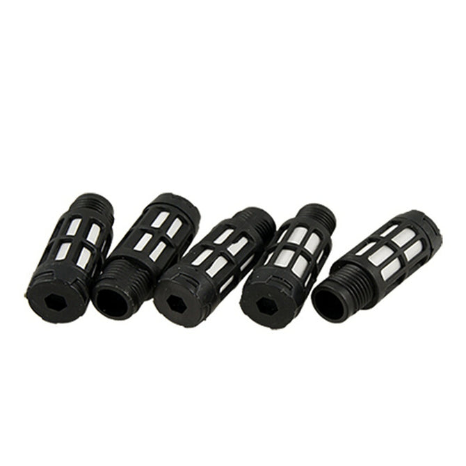 ZnDiy-BRY S-1 1/8" Thread Pneumatic Exhaust Noise Plastic Silencer Muffler - Black (5 PCS)
