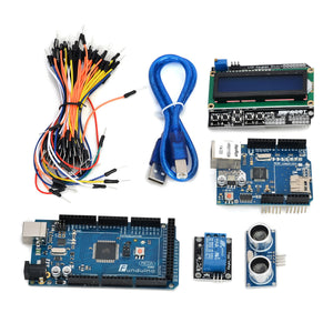 Funduino KT0051 F2560 R3 + Ultrasonic Sensor + Relay + Expansion Board for Arduino - Multicolored