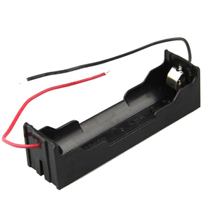 DIY 1-Slot 18650 Battery Holder w/ 2 Leads - Black