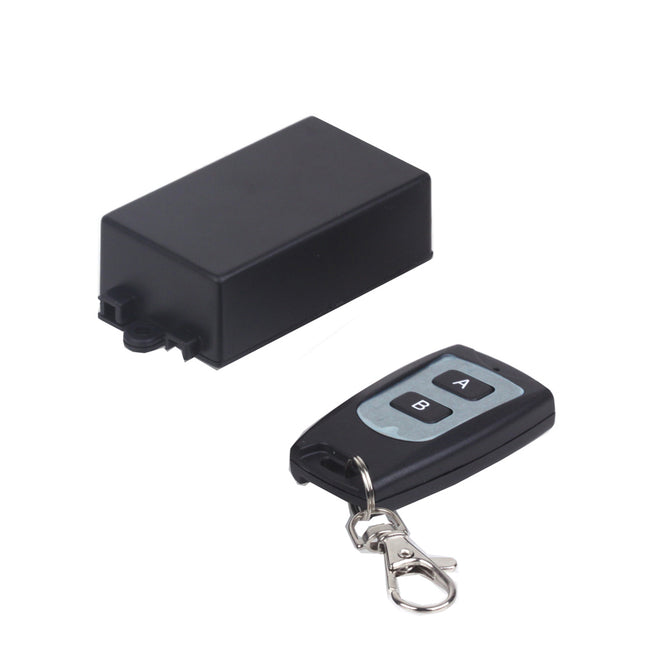 ZnDiy-BRY 220V Mini 1CH RF Remote Control Switch w/ 2-Key Controller - Black