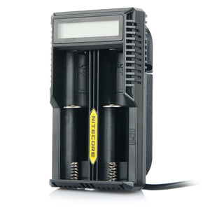 NITECORE UM20 1.6" LCD Lightweight Smart USB Dual Li-ion Batteries Charger - Black