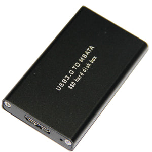 WBTUO Super Speed USB 3.0 to MSATA SSD Hard Disk Box / Enclosure - Black